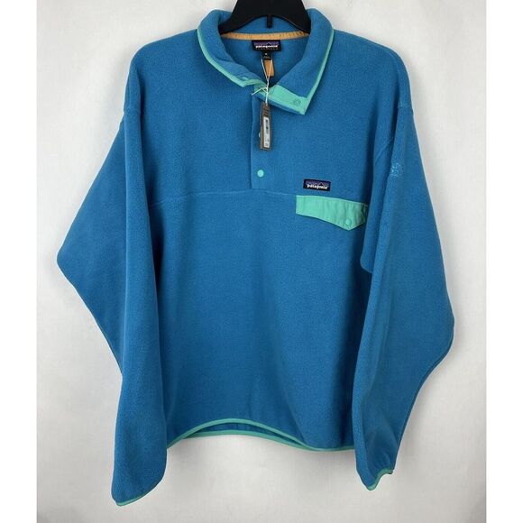 Patagonia Other - NWT Mens Patagonia Size XL Blue Synchilla Fleece Pullover Snap T